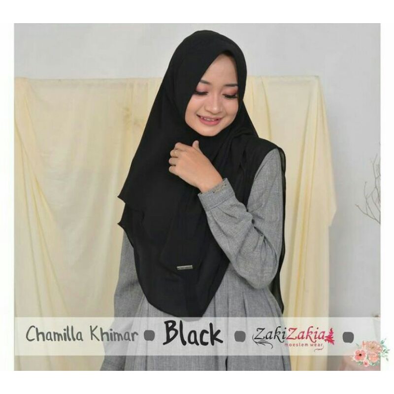 preloved khimar Warna Hitam Merek Zaki Zakia, no Deenay