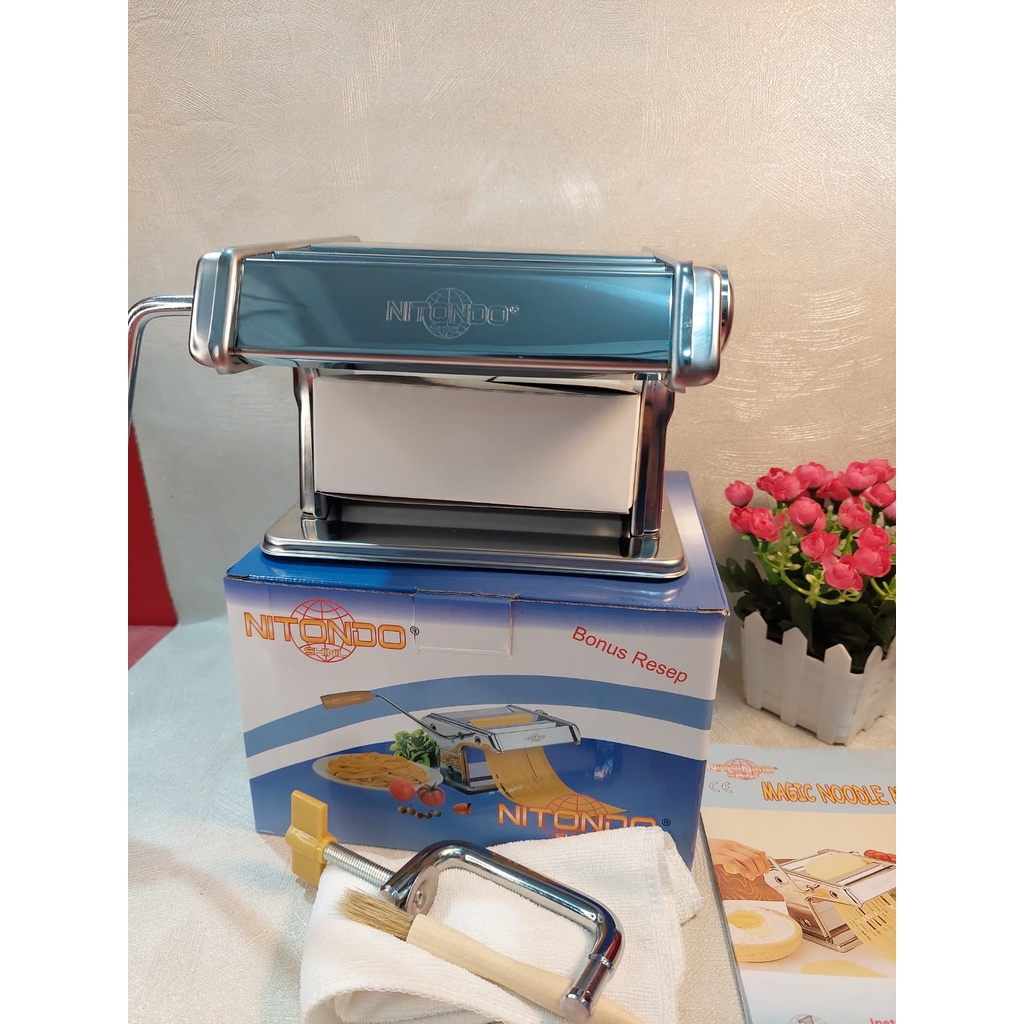 Ampia Shinil Pembuat Penggiling Mie Adonan Tepung Nitondo Stainless Steel / Mesin Pembuat Pasta Manu