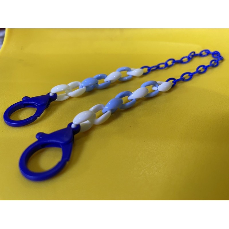 Electric Blue kait masker anak bahan clasp dan rantai plastik untuk gantung masker