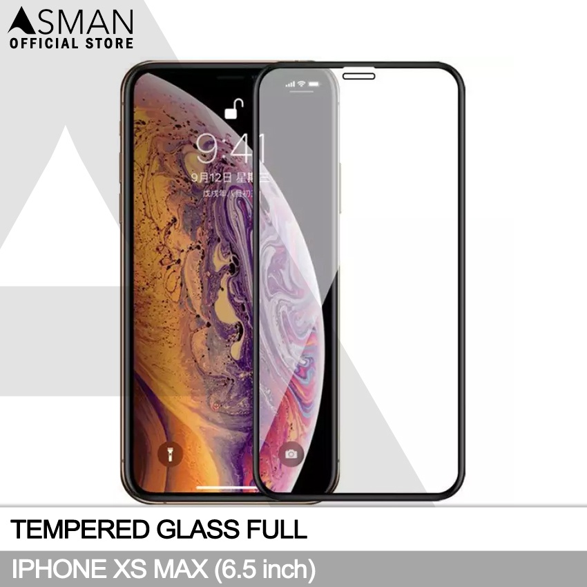 Tempered Glass Full iPhone 11 XS Max (6.5&quot;) | Anti Gores Kaca - Hitam