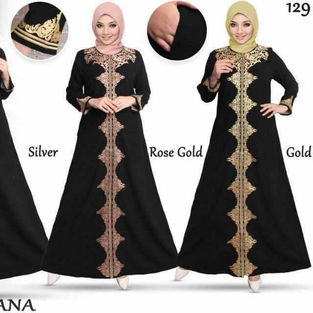 Gamis hitam bordier II abaya hitam II dress muslim 02