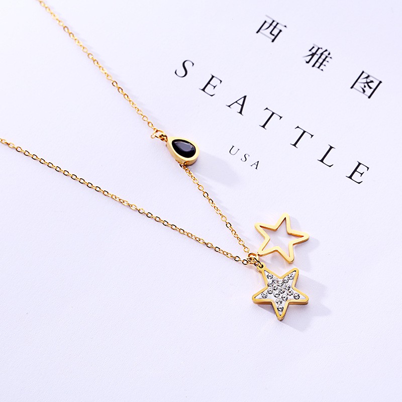 [New] Kalung fashion aksesoris titanium mini korea hadiah wanita cewek 316L anti karat KK076