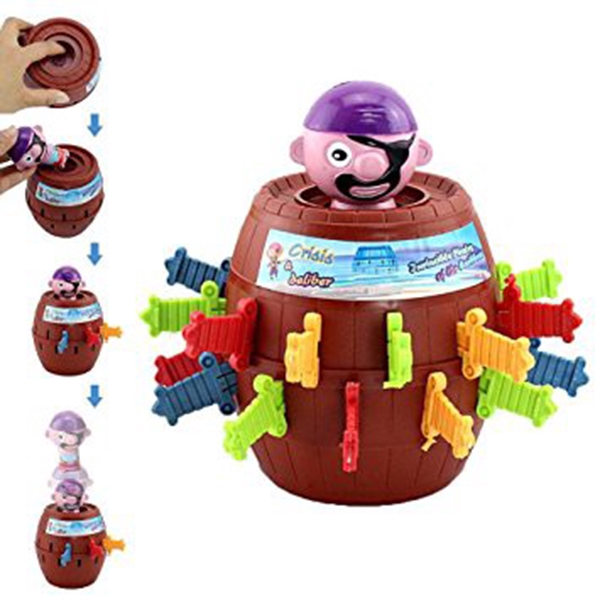 Pop-up Pirate Barrel Game Tong Wadah Koin 24belti-4 Warna Size XL BIGGEST Size Running Man Family Board Game Mainan