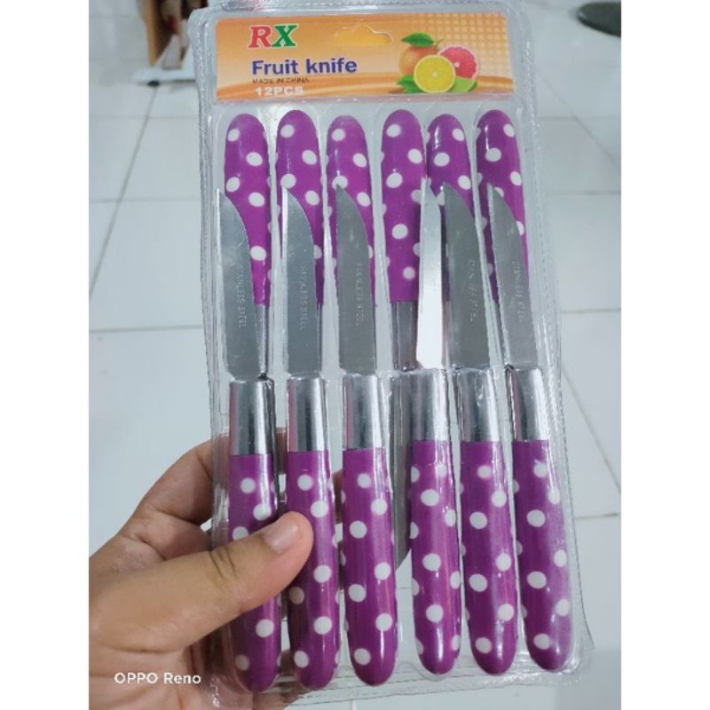 

pisau buah polkadot ukuran kecil warna merah per 1 pcs