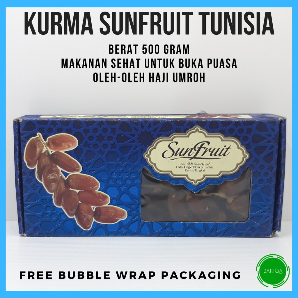 

Kurma Sunfruit Tunisia Tangkai Kering 500Gram