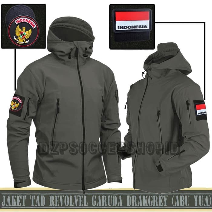 Jaket TAD Army Tactical Anti Air Free Logo Indonesia Garuda Jaket Bravo-ABU TUA
