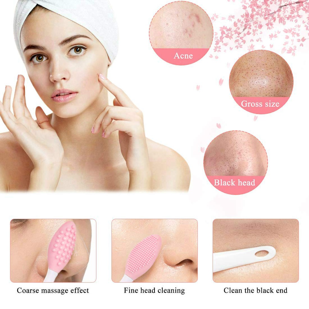 Double-Sided Silicone Exfoliating Soft Nose Brush