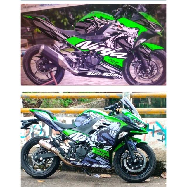 Jual Decal Sticker Ninja 250 Fi 2018 & 2013 Serigala / stiker Ninja250