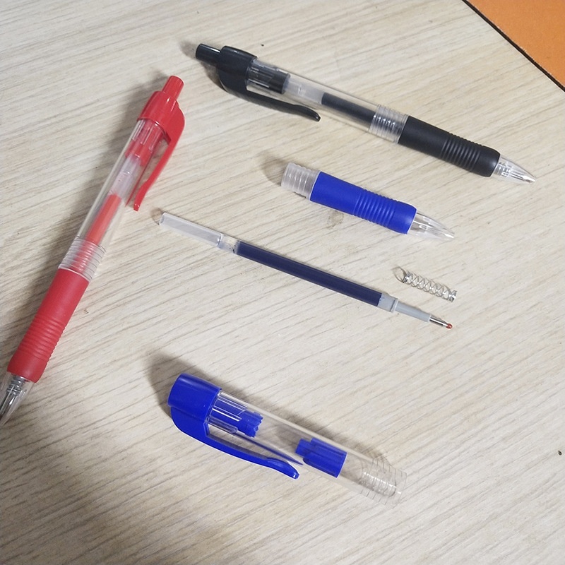 3Pcs Pulpen Tekan Klasik Warna Hitam Biru Untuk Stationery Sekolah / Kantor