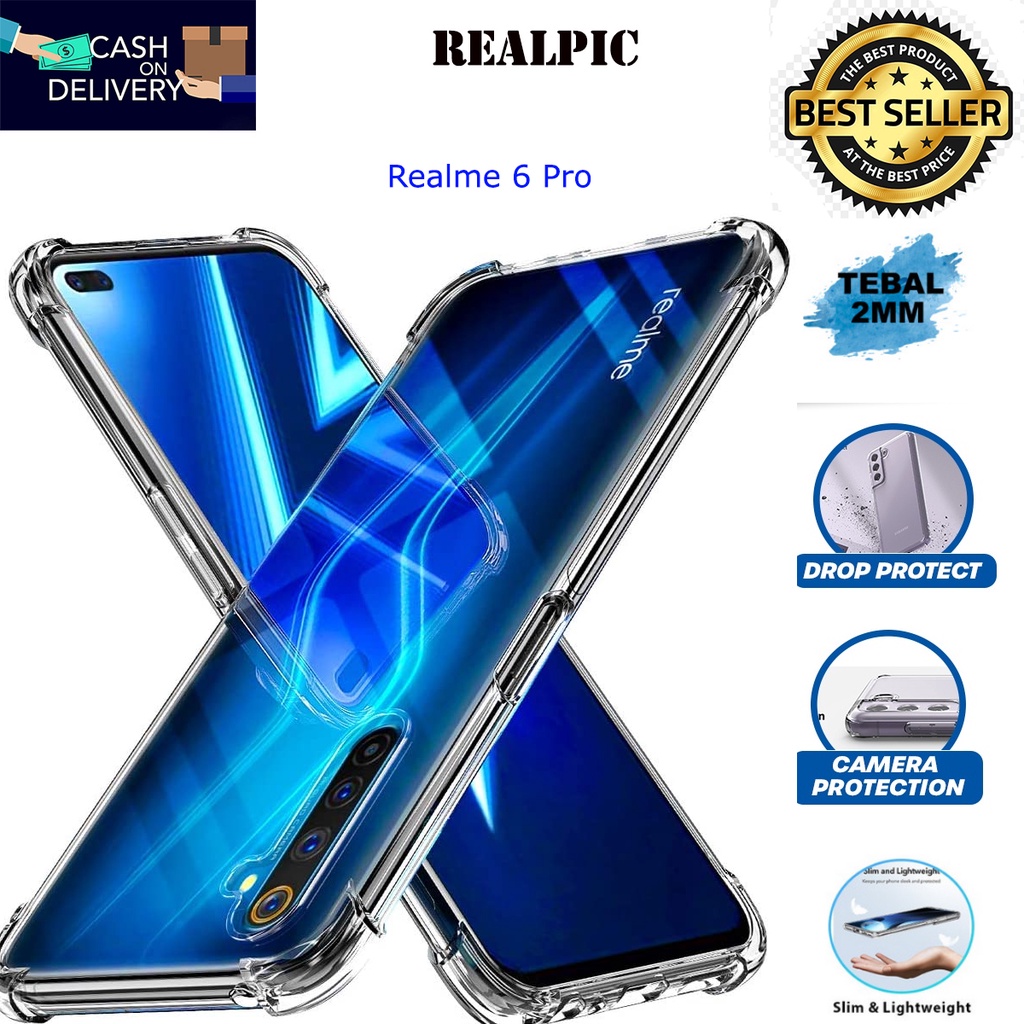 Case REALME 6 PRo Casing Clear HD KETEBALAN 2MM BENING TRANSPARAN TPU Premium Softcase