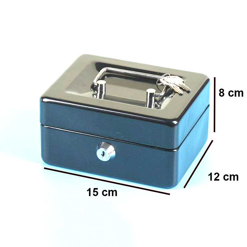Cash Box Safe Box Kotak Brankas Uang Safebox Key Lock 15x12x8cm - JJZS68