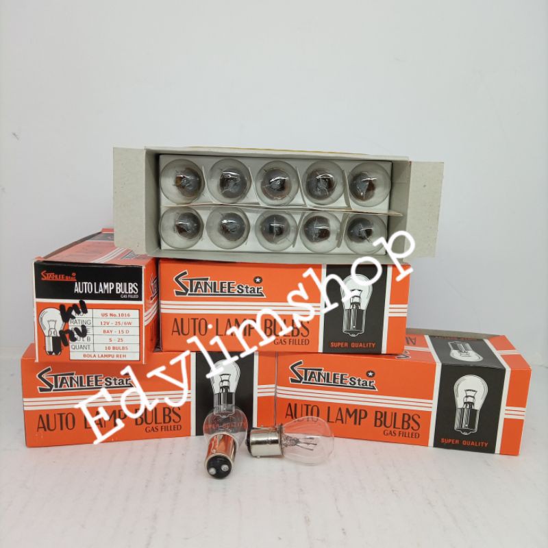 BOLA LAMPU SEN-STOP KAKI-2 BESAR 12V 1BOX ISI 10PC