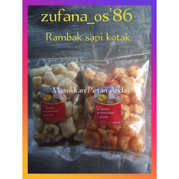 

Krupuk Rambak Sapi Kotak / varian rasa