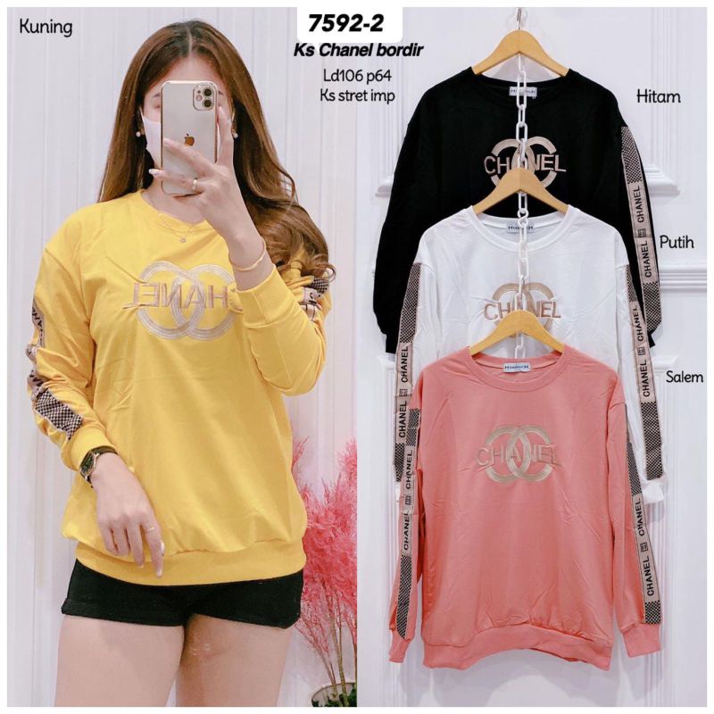 sweater kaos import chanel MV-7592-2