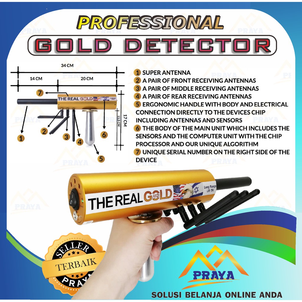 THE REAL GOLD PROFESSIONAL METAL DETECTOR EMAS PERAK LOGAM PENCARI DETEKSI THE REALGOLD AKS