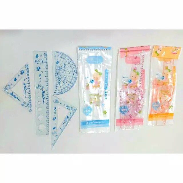 

Penggaris Plastik Set Anak Sekolah Segitiga Ukuran 18 cm