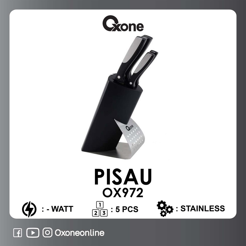 Oxone Pisau Block Set Ox972/pisau Set/stainless Steel/original/handle Dari Plastik/pisau Dapur