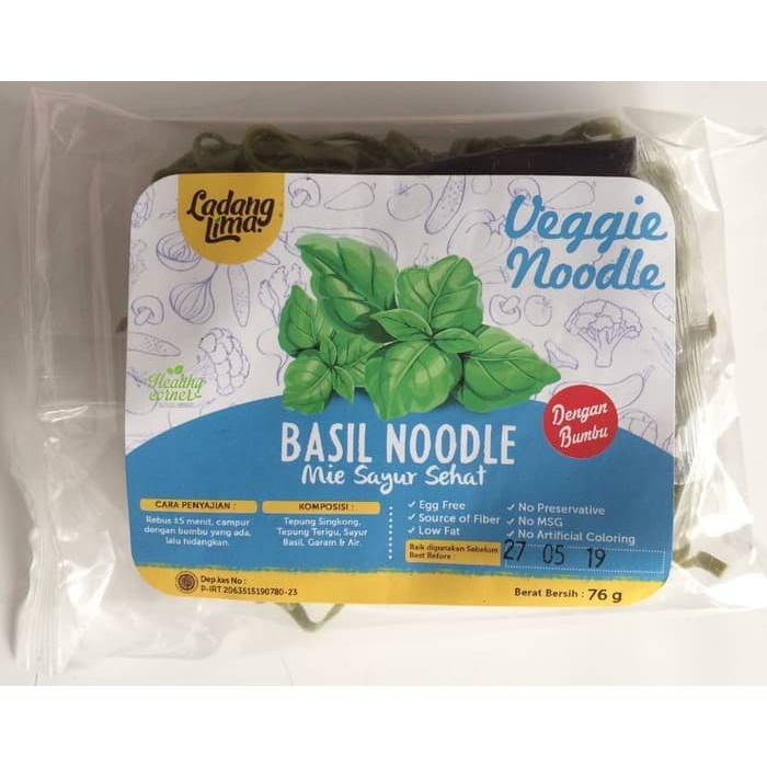 Jual Promo Murah Veggie Noodle Mie Basil Sehat Gr Ladang Lima Mie Sayuran Shopee