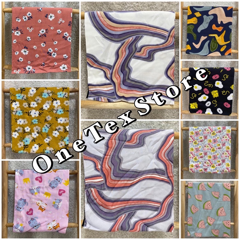 Kain Katun Rayon Viscose Premium Uniqlo. Bahan Pajamas, Daily (Harga 0,5 meter)