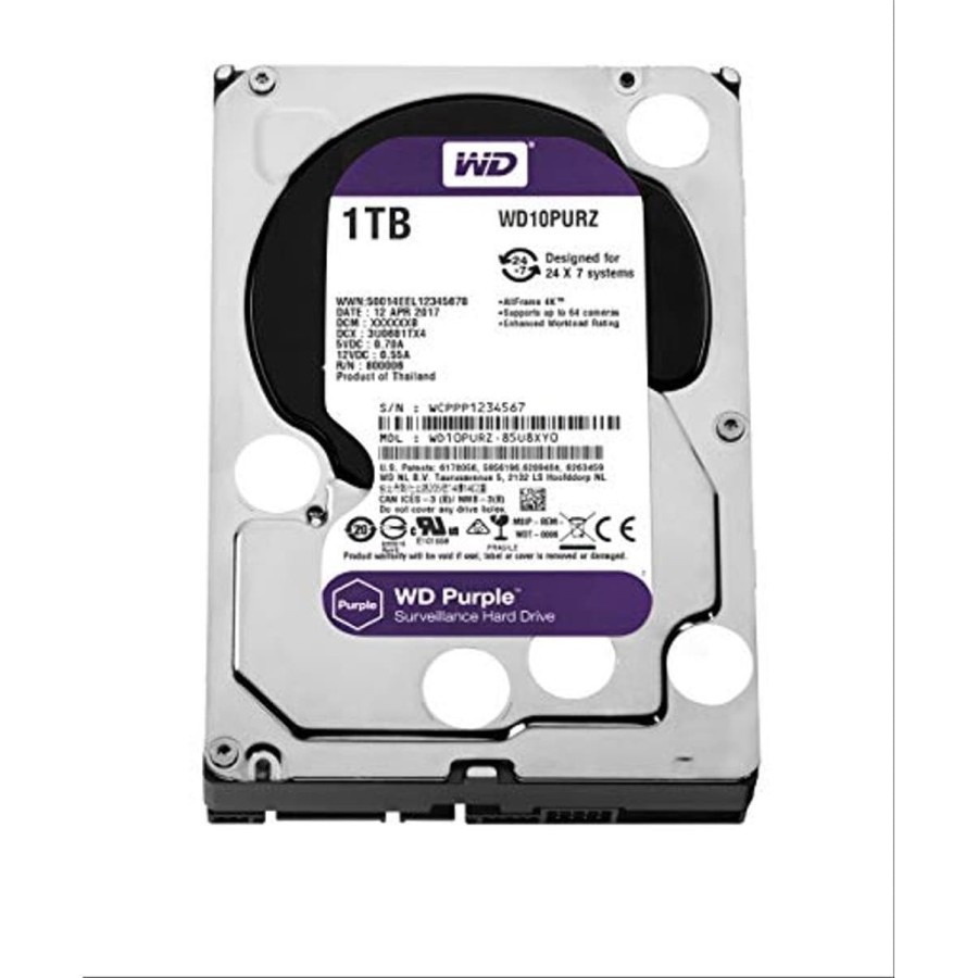 WD Purple Surveillance Hard Drive 1TB