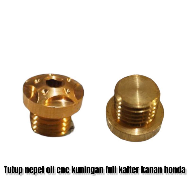 Tutup nepel oli cnc kuningan full kalter kanan honda universall dan yamaha non scorpio