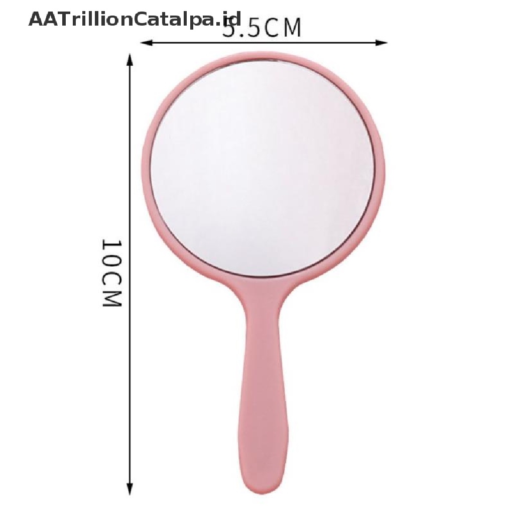 (AATrillionCatalpa) Cermin Makeup Bulat Dengan Gagang