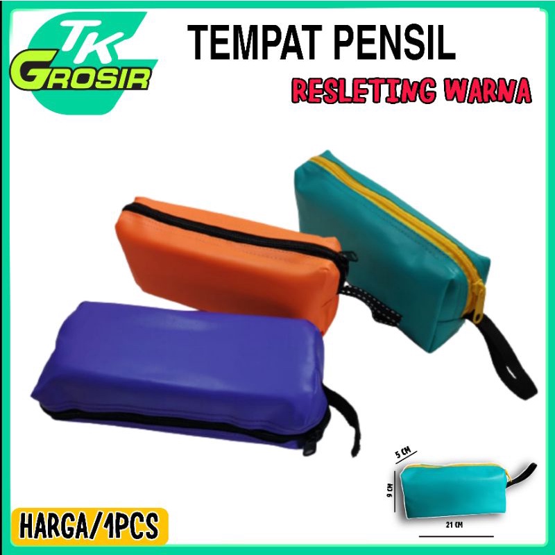 

pensil case warna/tempat pensil resleting/dompet resleting