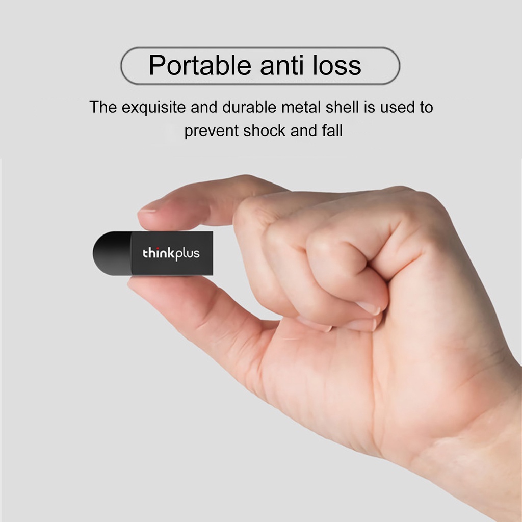 (Huluboy) Lenovo Thinkplus Flashdisk USB 2.0 8 / 16 / 32 / 64G Portable Plug &amp; Play Bahan Logam