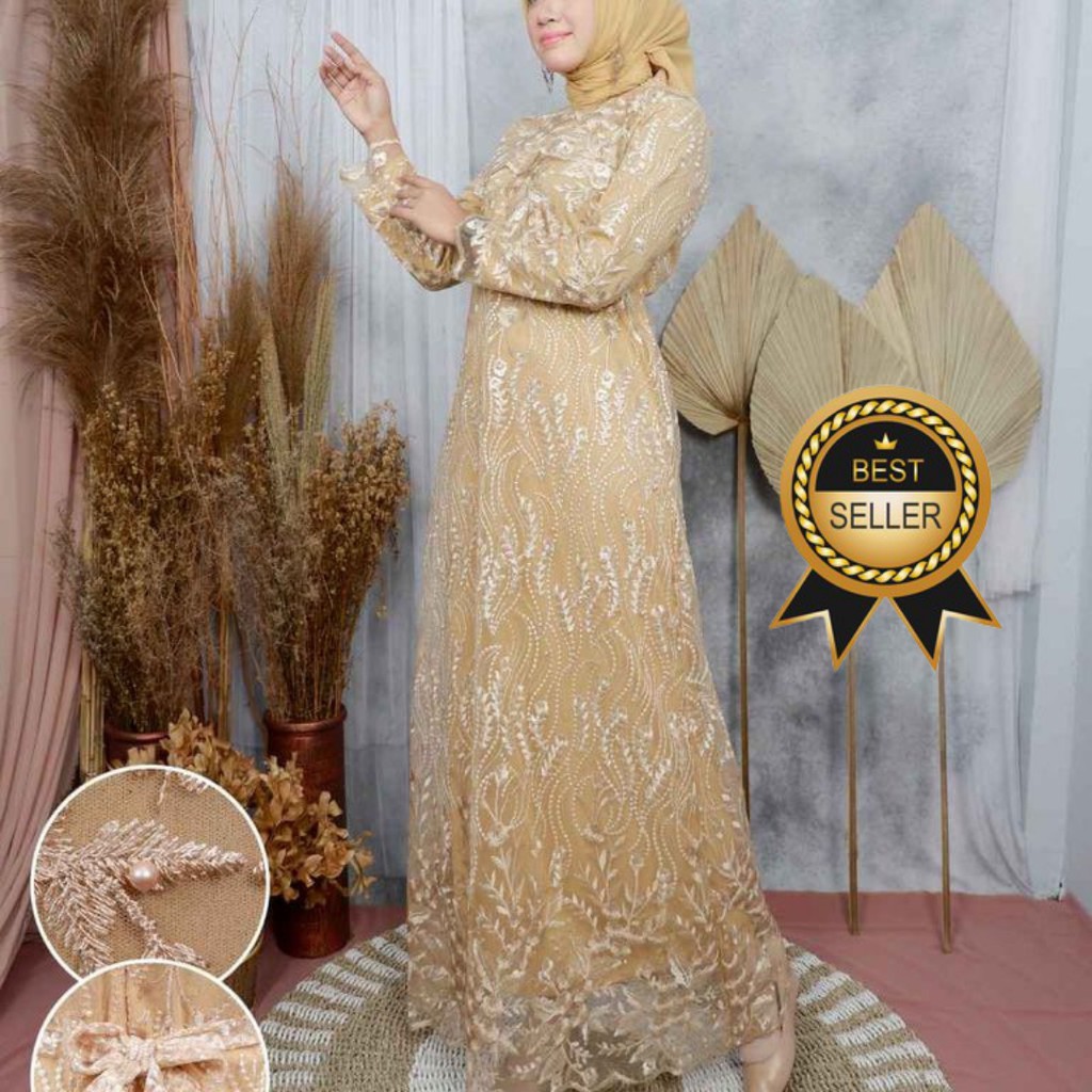 [BRUKAT PREMIUM ADA JUMBO] MAXI DRESS KONDANGAN DRESS BROKAT GAMIS KONDANGAN GAMIS BRUKAT