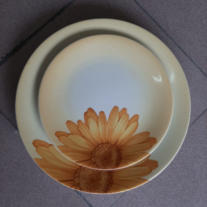 [SET] SUNFLOWER SET PAKET PIRING MOTIF BUNGA MATAHARI HIASAN DINDING KOLEKSI PAJANGAN PIRING CEPER