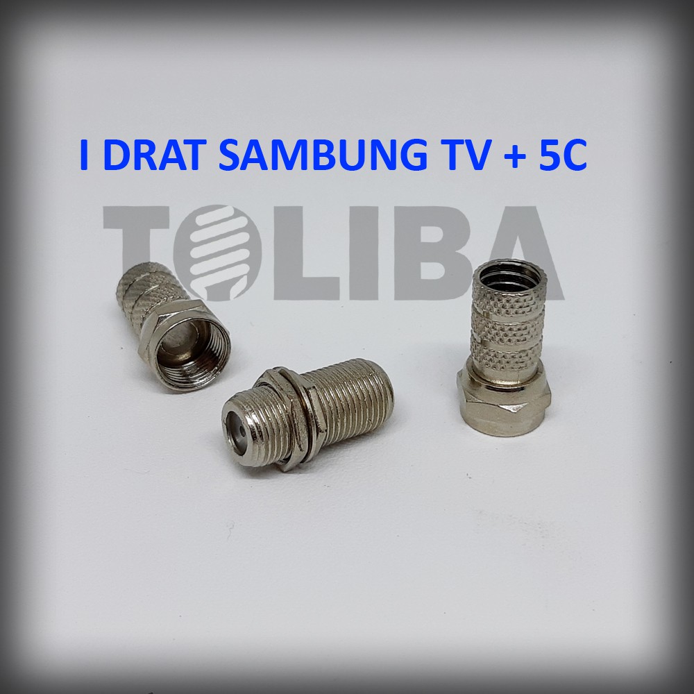 jack I drat penyambung kabel tv antena / konektor i drat besi RG6 + 5c / sambungan kabel antena tv