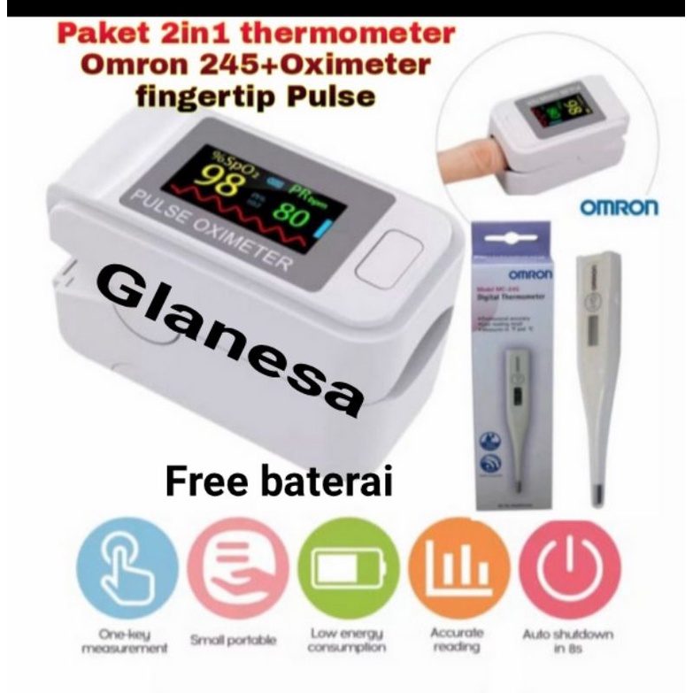 Pulse oximeter fingertip akurat OXYMETER Termometer omron