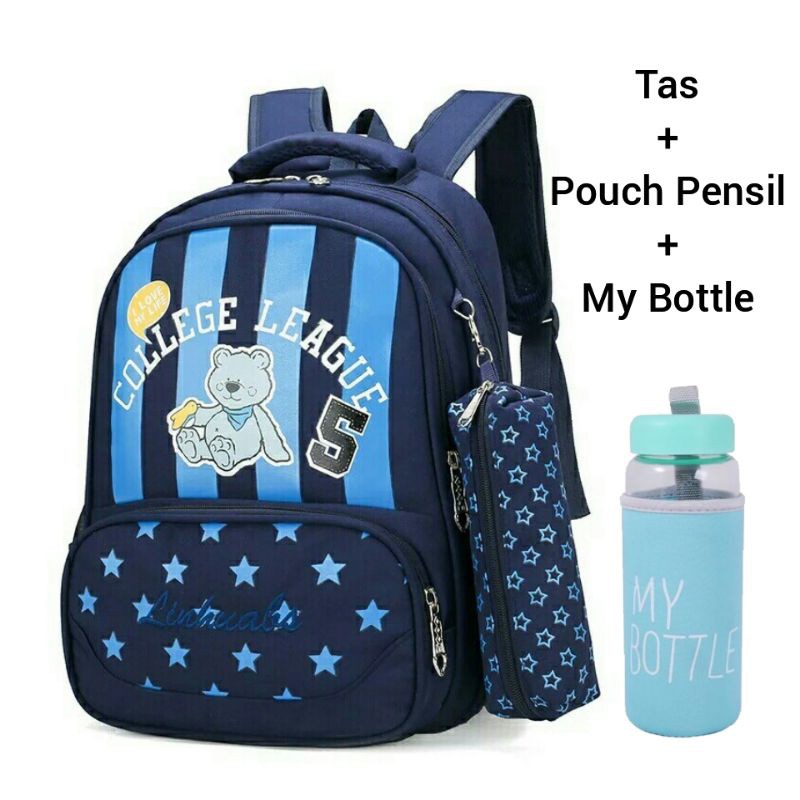 Tas Backpack Anak Tas Sekolah Anak Tas Punggung Set Pouch dan My Bottle