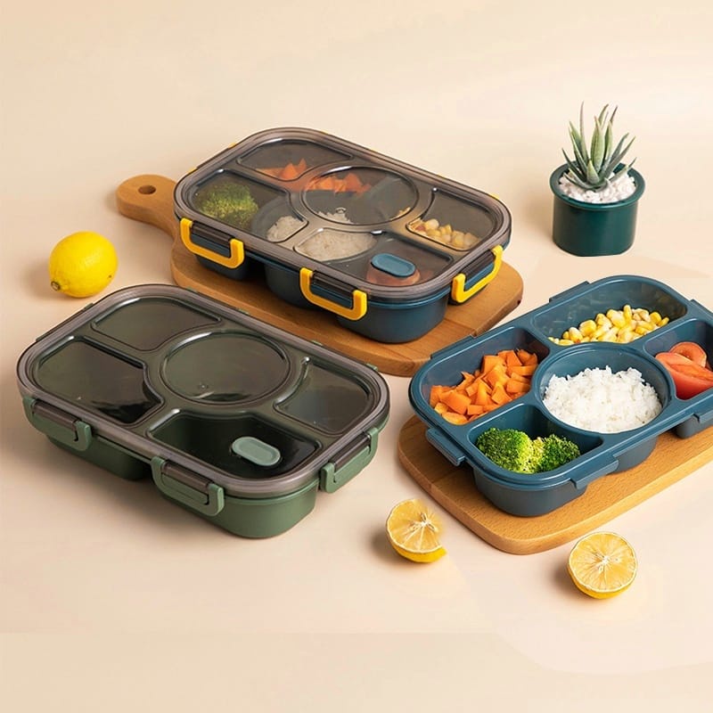 TEMPAT MAKAN BEKAL SIANG LUNCH BOX SET 5 SEKAT 1400ML ALAT DAPUR