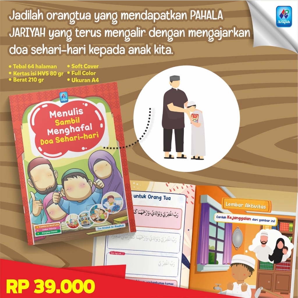 Buku Anak : Menulis Sambil Menghafal Doa Sehari-hari (Pustaka Arafah)
