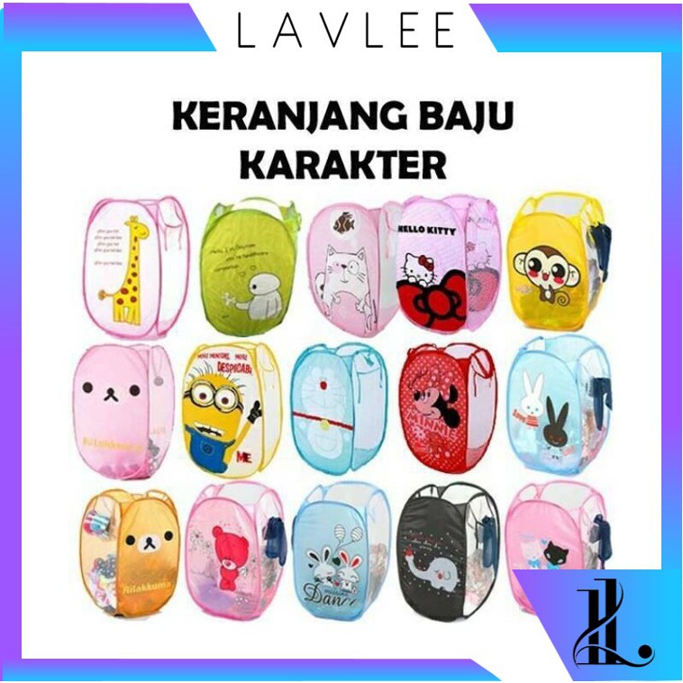  Lav H213 Keranjang  Baju  Kotor  Karakter Laundry Bag 