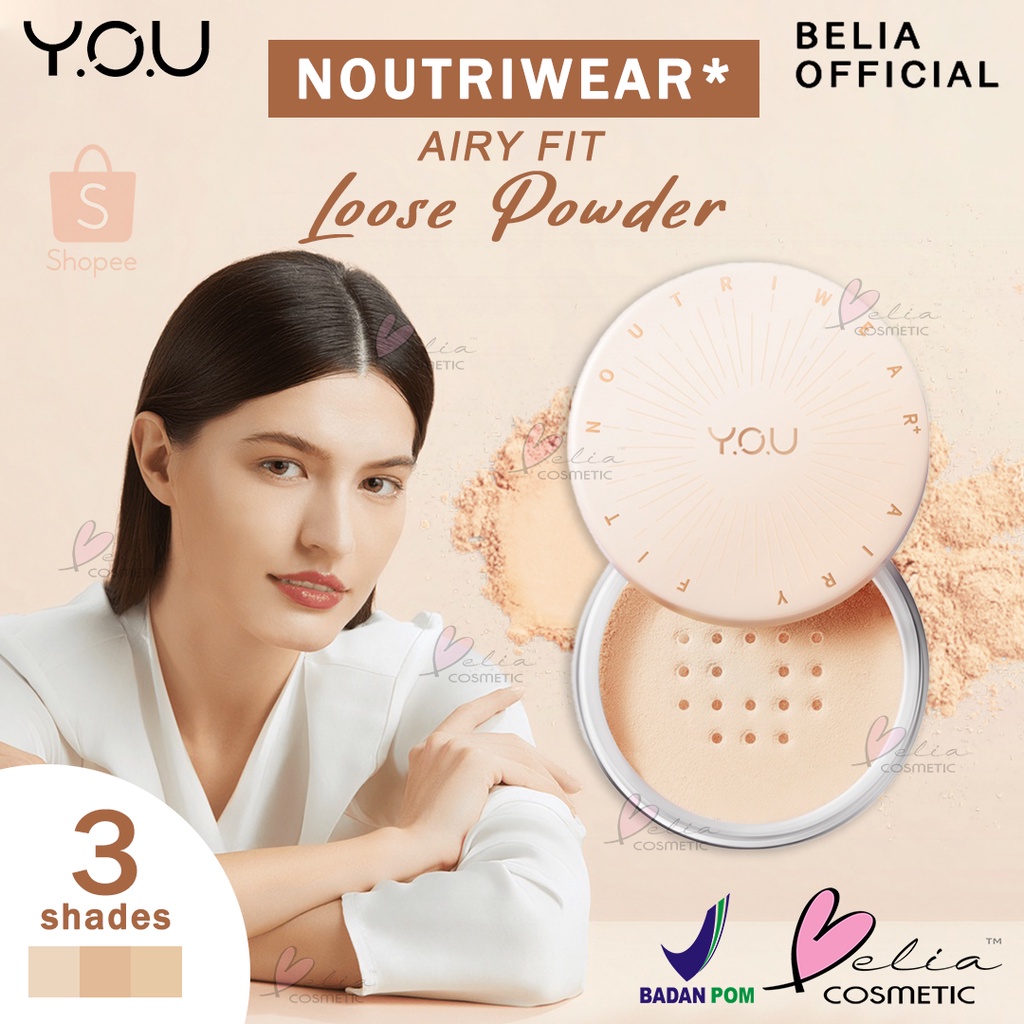 ❤ BELIA ❤ YOU Noutriwear Airy Fit Loose Powder | Bedak Tibur | Sebum Control | Smooth Finish | 15g BPOM