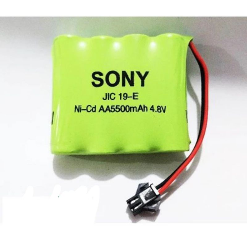 Baterai RC Rakit 4 Soket Hitam 2Kabel - Batre 4.8V 4,8V Sony JIC 19-E 5500mah Baterai Mobil Remote