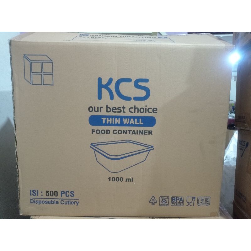 THINWALL KCS 1000ML REC ISI 500 1 DUS 1DUS RECTANGEL KOTAK WADAH MAKAN BENING PLASTIK TAHAN PANAS GROSIRAN KEMASANA DUSDUS AN