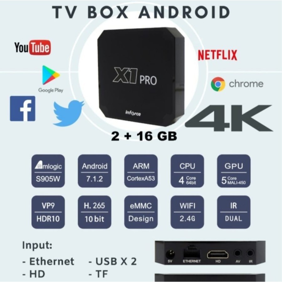 TV BOX X1 PRO INFORCE SMART TV