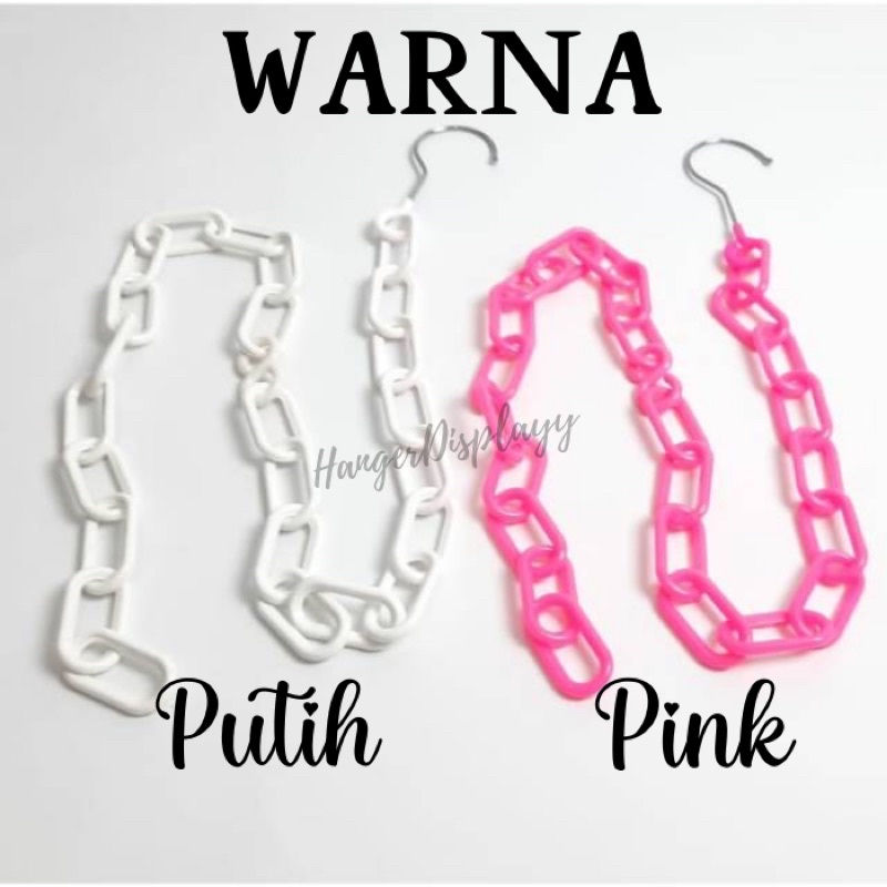 Hanger Rantai Plastik Warna  | Gantungan | Distro | Display Toko | Kait Besi