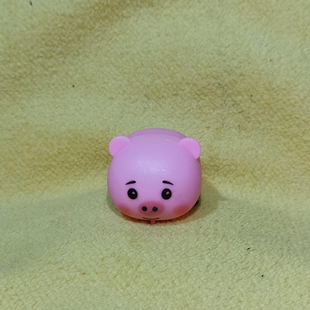 Mainan Anak Mini Pullback Runner Car Karakter Hewan Edukasi Pull Back Kendaraan Kids Toys Souvenir Ulang tahun-PINK BABI