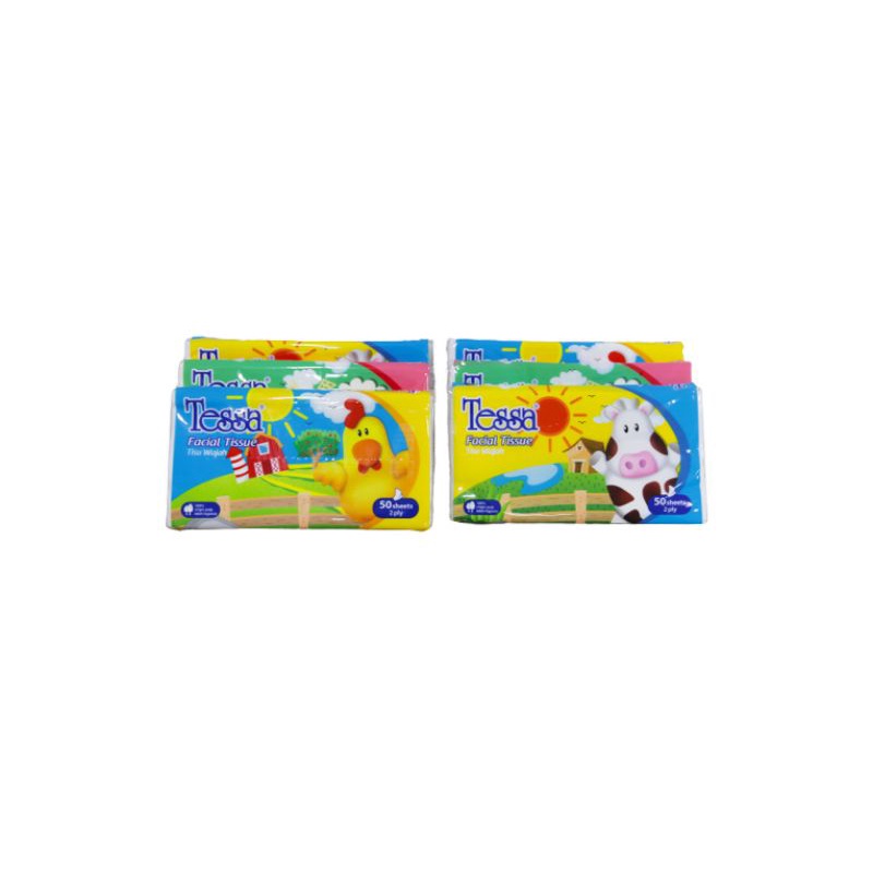 Tissue Tessa Travel Pack 50s 2 ply Facial Tissue/Tisu Wajah/Tisu Tessa Sapi/Tisu Murah