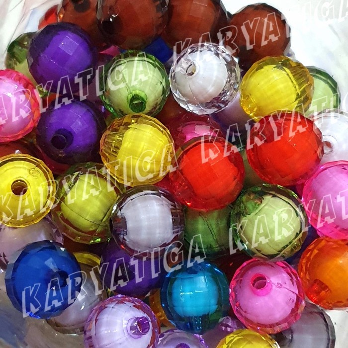 Mote Akrilik Lampion / Bola Dunia Isi Mix Warna (1 Pon)