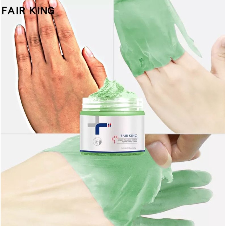 FAIR KING GREEN TEA MOISTURIZING HAND WAX WHITENING SKIN HAND REPAIR EXFOLIATING CALLUSES FIRM ANTI-AGING HAND TREATMENT-50gr