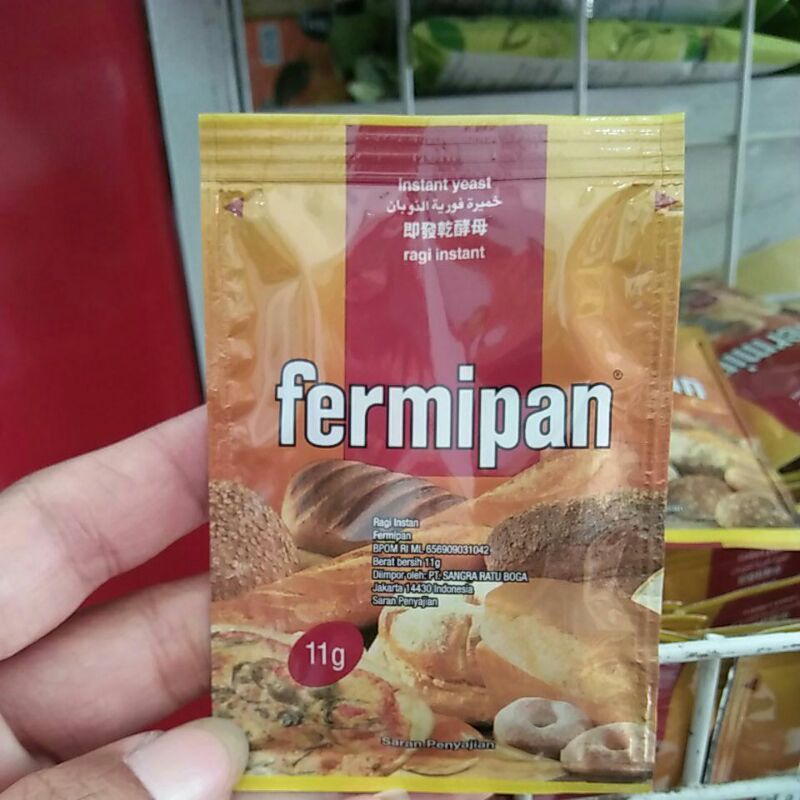 

Fermipan 11 gr ragi instan kering pengembang roti/Instant Yeast