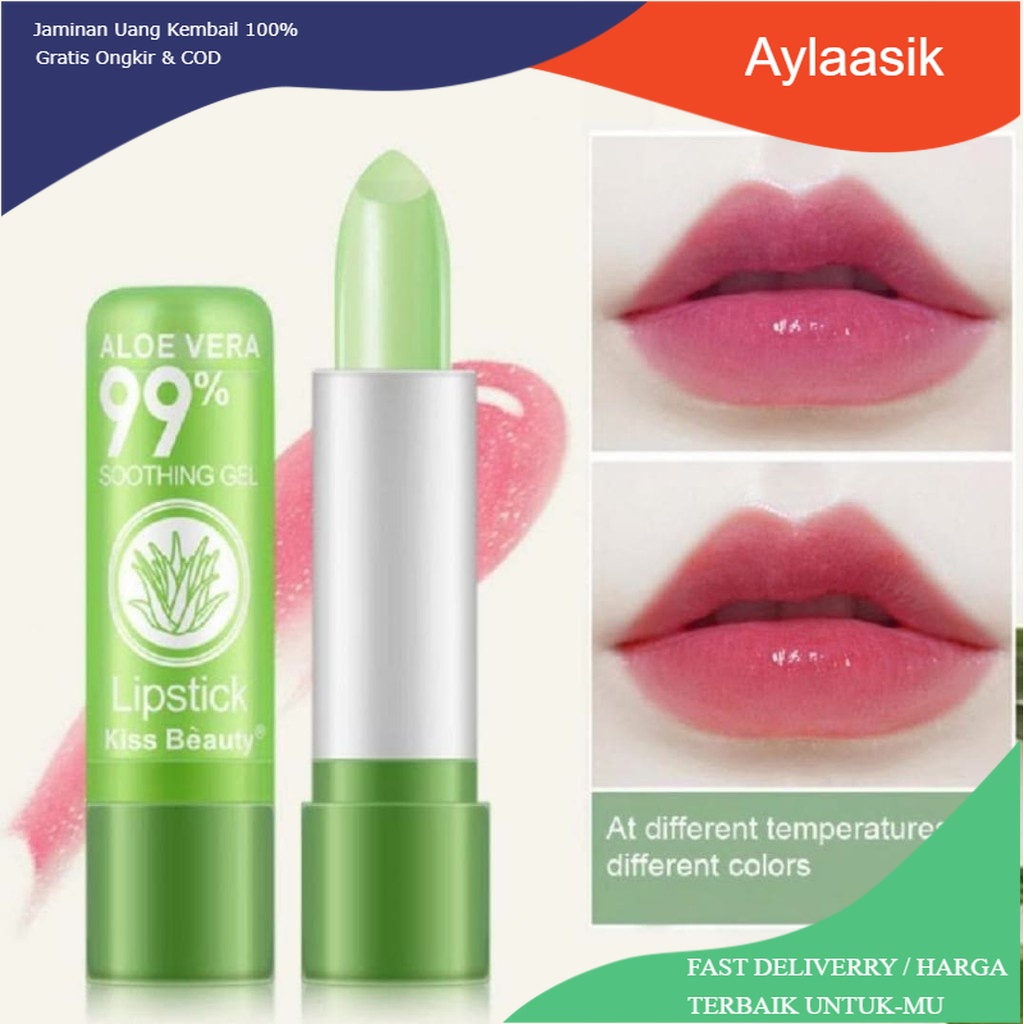 Boleh COD Lip balm Aloevera Lipstik Libbalm Aloevera 99% Melembabkan bibir kering dan bibir pecah pecah