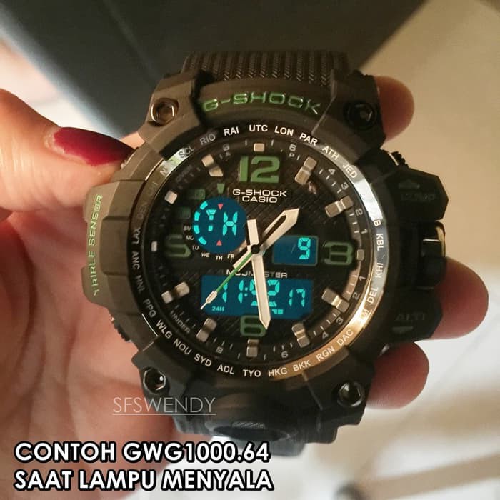 MURAH MERIAH Jam tangan pria G Shock GWG 1000 Hitam list hijau green army digital Limited