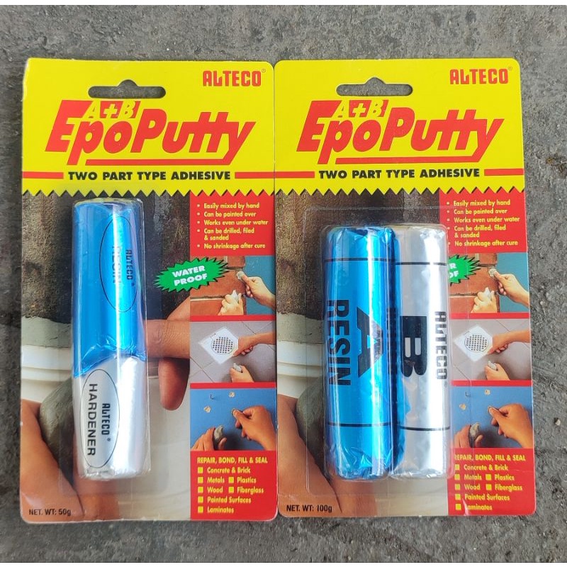 

EPO PUTTY lem porting lem besi 100gram dan 50gram
