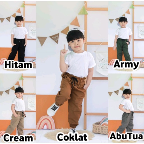 Celana Anak Joger Boy SMILEE Mix Warna size 1-5tahun jogger anak jogger murah CBKS S23